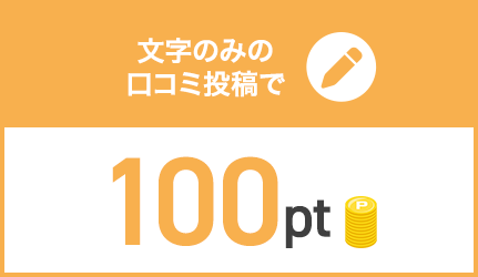 文字のみの口コミ投稿で100ポイント