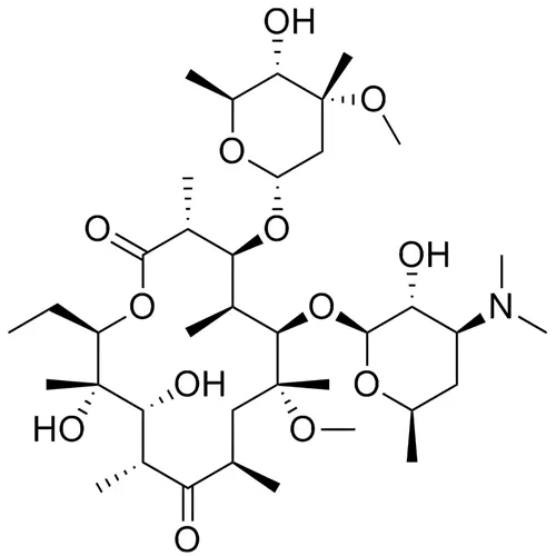 総称名：クラリスロマイシン｜化学式：C38H69NO13｜CAS番号：28928615