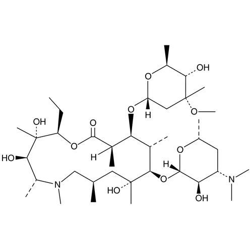 総称名：アジスロマイシン｜化学式：C38H72N2O12｜CAS番号：29951717