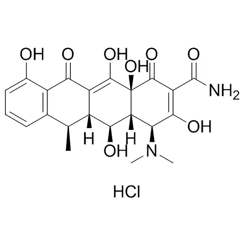 一般名：ドキシサイクリン塩酸塩水和物｜化学式：C22H24N2O8・HCl・1/2C2H6O・1/2H2O｜CAS番号：10592-13-9
