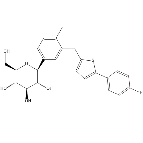 総称名：カナグリフロジン｜化学式：C24H25FO5S｜CAS番号：842133-18-0
