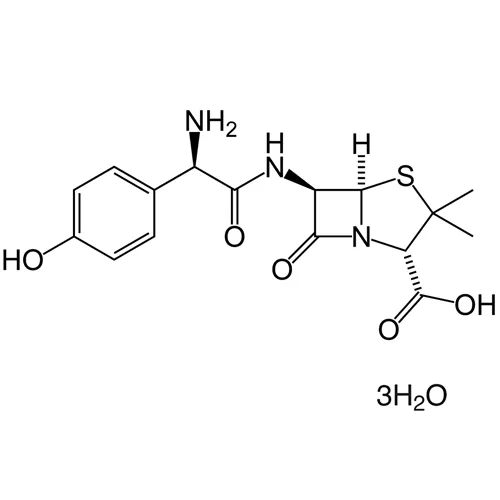 一般名：アモキシシリン水和物｜化学式：C16H19N3O5S・3H2O｜CAS番号：61336-70-7