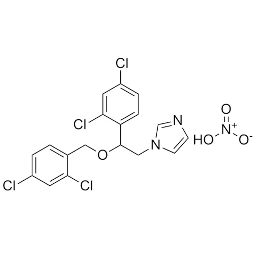 一般名：ミコナゾール硝酸塩｜化学式：C18H14Cl4N2O・HNO3｜CAS番号：22832-87-7