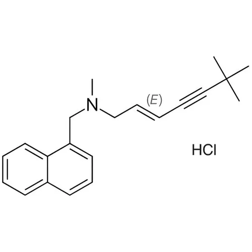 一般名：テルビナフィン塩酸塩｜化学式：C21H25N・HCl｜CAS番号：78628-80-5
