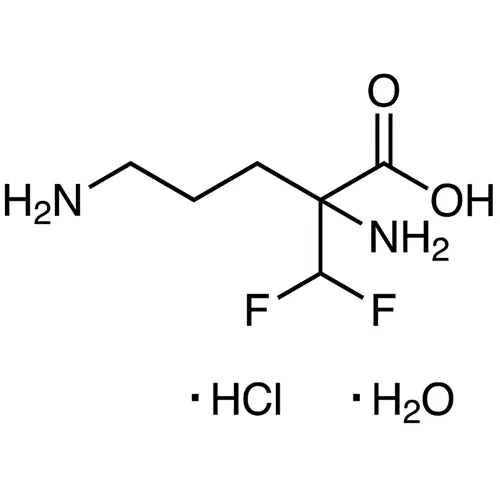 一般名：エフロルニチン塩酸塩｜化学式：C6H12F2N2O2・HCl・H2O｜CAS番号：96020-91-6