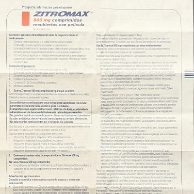 ジスロマック500mgの取扱説明書