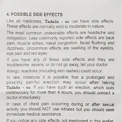 タダリスSX20mgの取扱説明書