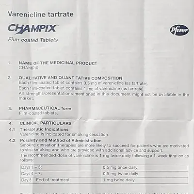 チャンピックス0.5mg＆1mgの取扱説明書