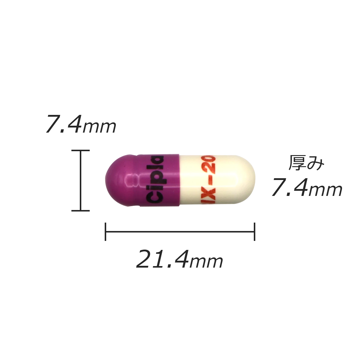 カプセル剤の計測値のサムネイル画像
